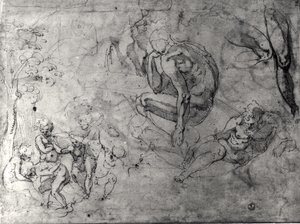 Estudios para figuras de Michelangelo Buonarroti